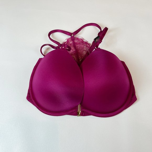 NWOT Victoria's Secret Bra 32DDD Very Sexy Push-Up Pink Lace Racerback - Picture 1 of 6